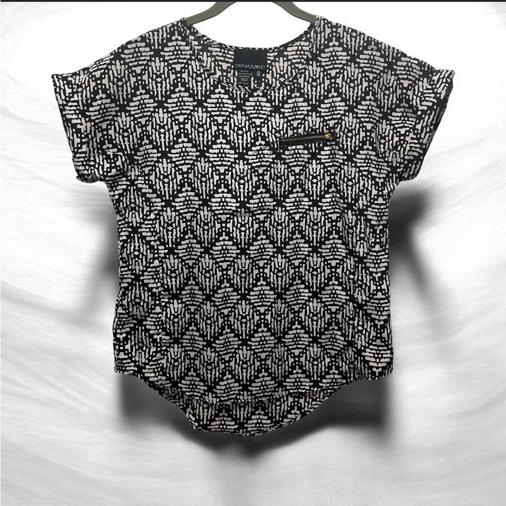 Cynthia Rowley Blouse Black and Cream